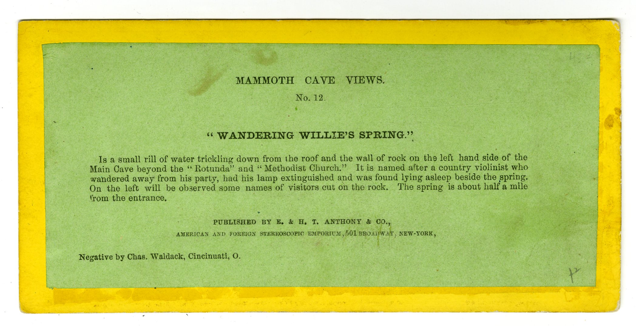 Mammoth Cave Kentucky Jeffrey Kraus Antique Photographics